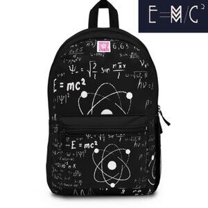 E=m/c2 Black Backpack